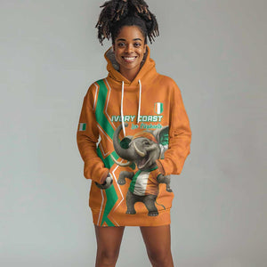 Custom Afro Ivory Coast Football Hoodie Dress Go Champions