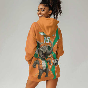 Custom Afro Ivory Coast Football Hoodie Dress Go Champions