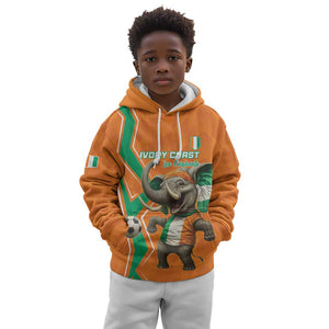 Custom Afro Ivory Coast Football Kid Hoodie Go Champions