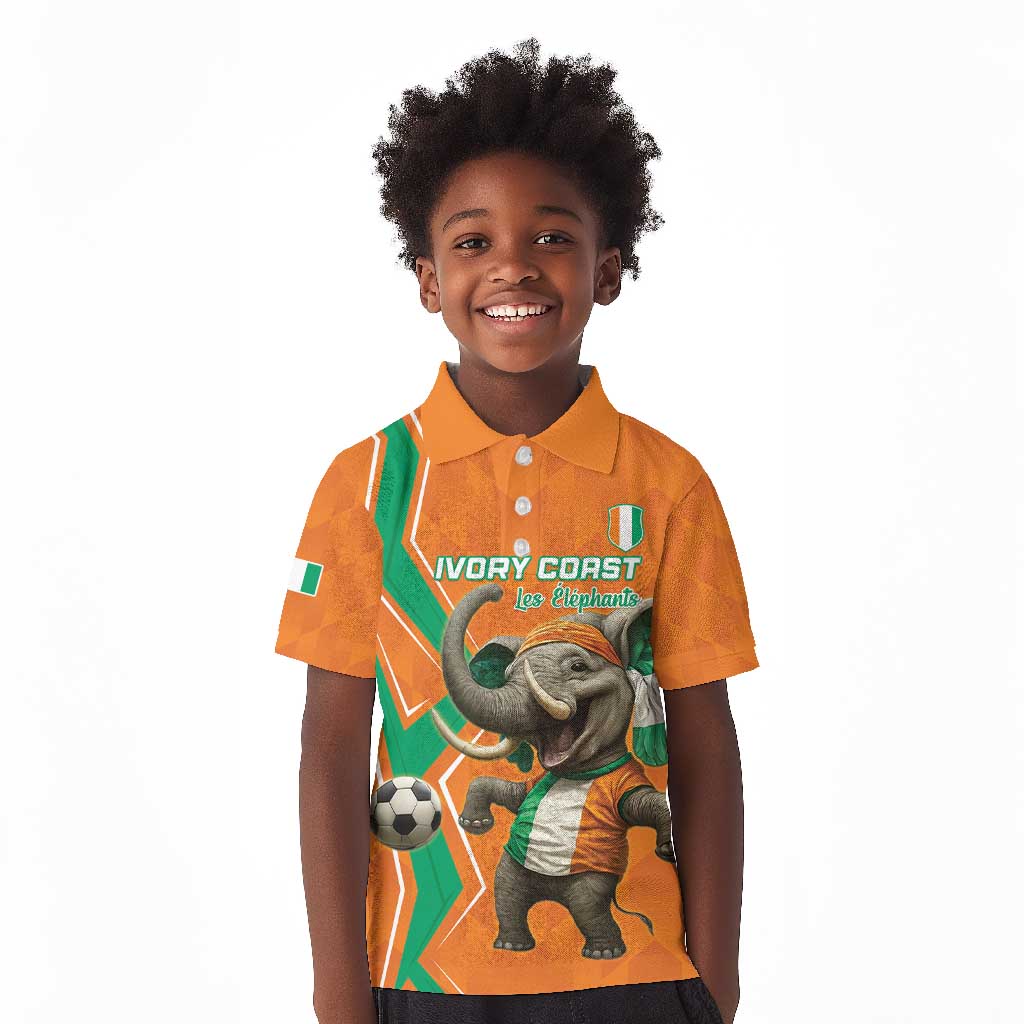 Custom Afro Ivory Coast Football Kid Polo Shirt Go Champions