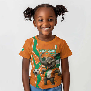 Custom Afro Ivory Coast Football Kid T shirt Go Champions