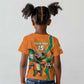 Custom Afro Ivory Coast Football Kid T shirt Go Champions
