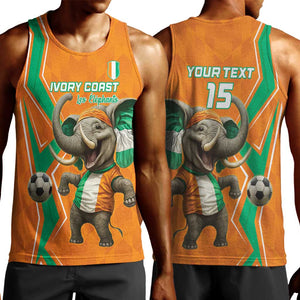 Custom Afro Ivory Coast Football Men Tank Top Go Champions