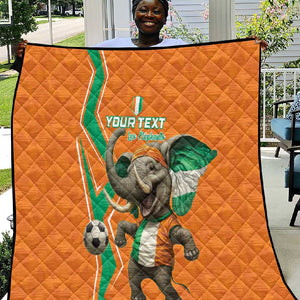 Custom Afro Ivory Coast Football Quilt Go Champions