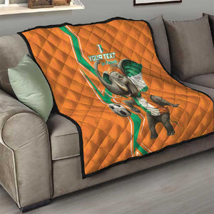 Custom Afro Ivory Coast Football Quilt Go Champions