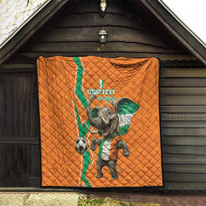 Custom Afro Ivory Coast Football Quilt Go Champions