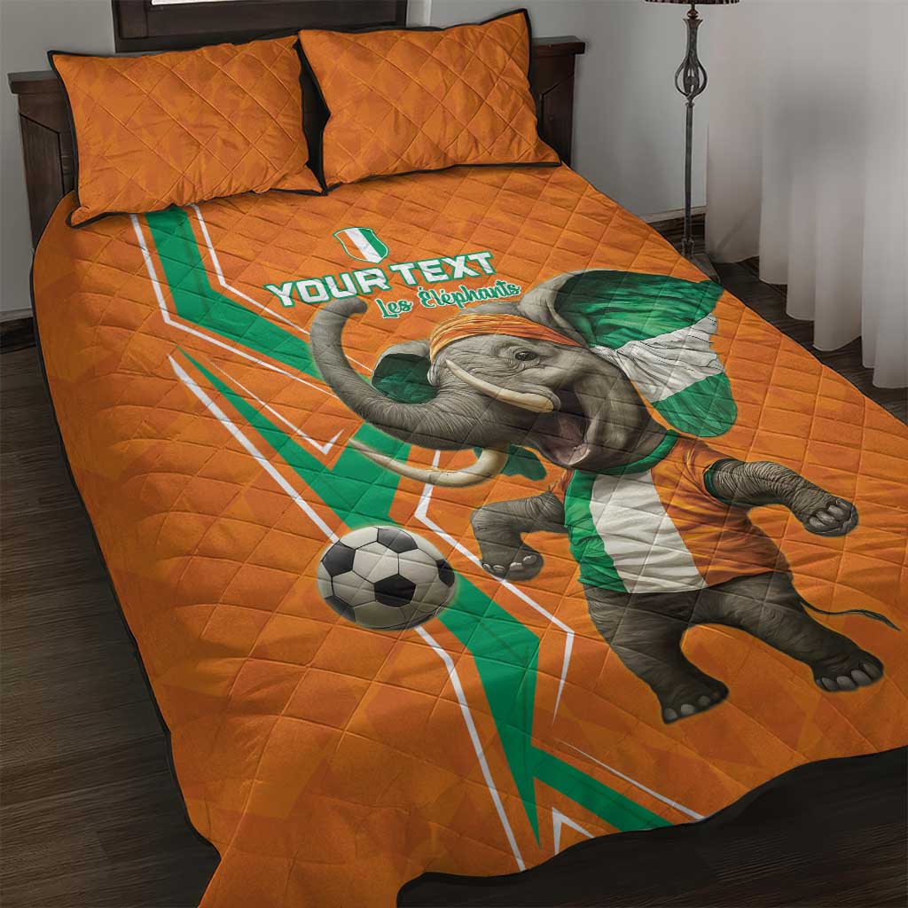 Custom Afro Ivory Coast Football Quilt Bed Set Go Champions