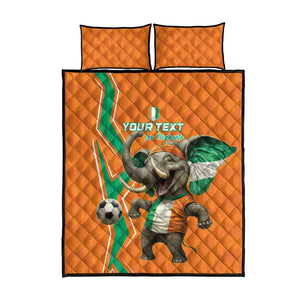 Custom Afro Ivory Coast Football Quilt Bed Set Go Champions