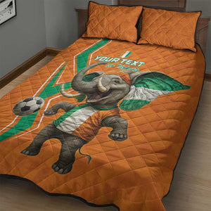 Custom Afro Ivory Coast Football Quilt Bed Set Go Champions