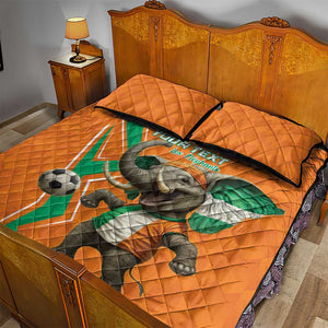 Custom Afro Ivory Coast Football Quilt Bed Set Go Champions