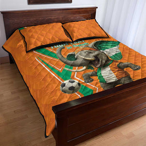 Custom Afro Ivory Coast Football Quilt Bed Set Go Champions