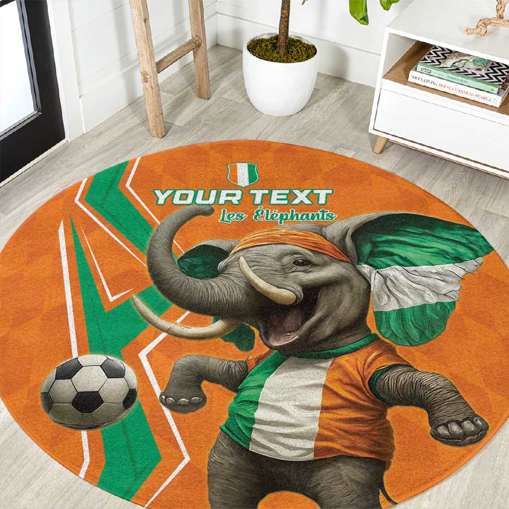 Custom Afro Ivory Coast Football Round Carpet Go Champions