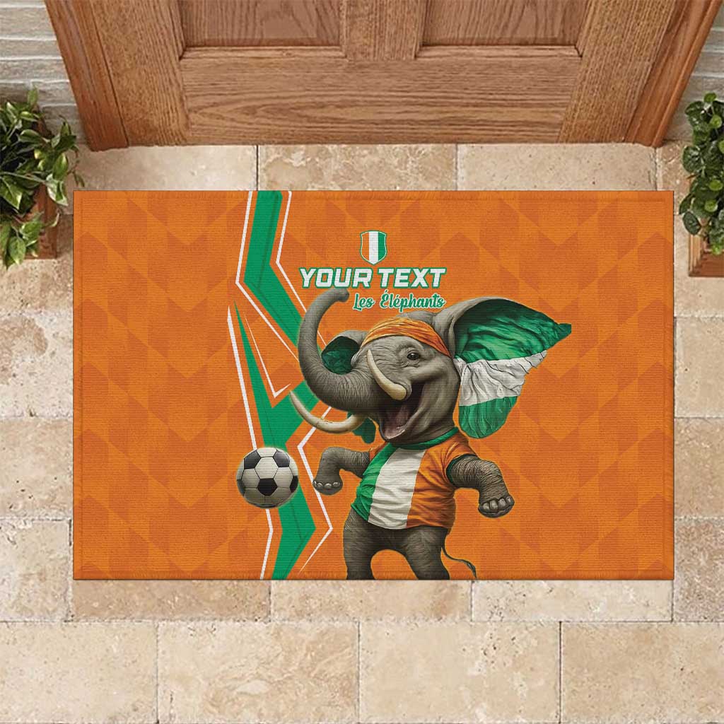 Custom Afro Ivory Coast Football Rubber Doormat Go Champions