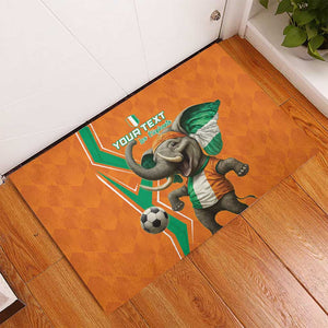 Custom Afro Ivory Coast Football Rubber Doormat Go Champions