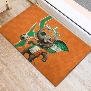 Custom Afro Ivory Coast Football Rubber Doormat Go Champions