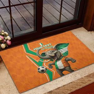 Custom Afro Ivory Coast Football Rubber Doormat Go Champions