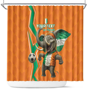 Custom Afro Ivory Coast Football Shower Curtain Go Champions