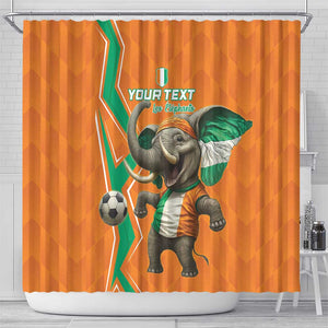 Custom Afro Ivory Coast Football Shower Curtain Go Champions