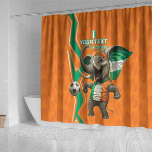 Custom Afro Ivory Coast Football Shower Curtain Go Champions