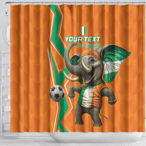 Custom Afro Ivory Coast Football Shower Curtain Go Champions