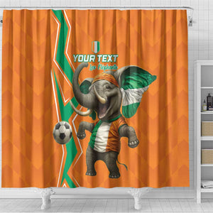 Custom Afro Ivory Coast Football Shower Curtain Go Champions