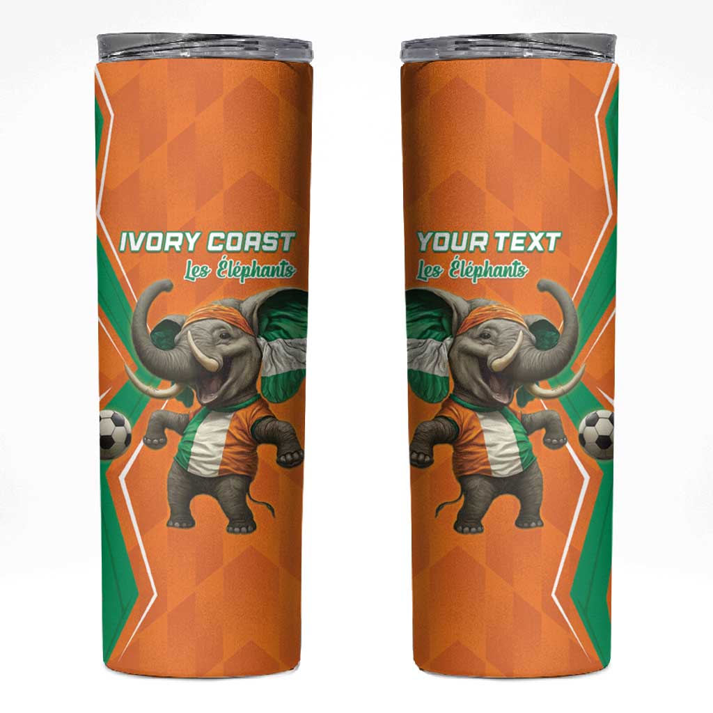 Custom Afro Ivory Coast Football Skinny Tumbler Go Champions