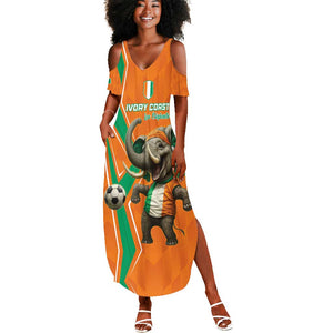 Custom Afro Ivory Coast Football Summer Maxi Dress Go Champions