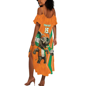 Custom Afro Ivory Coast Football Summer Maxi Dress Go Champions