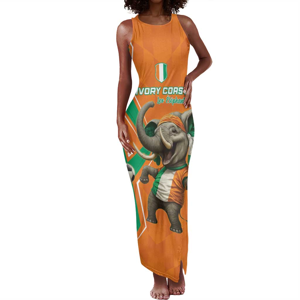 Custom Afro Ivory Coast Football Tank Maxi Dress Go Champions