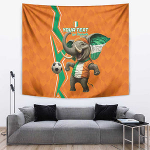 Custom Afro Ivory Coast Football Tapestry Go Champions