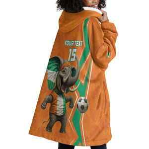 Custom Afro Ivory Coast Football Wearable Blanket Hoodie Go Champions