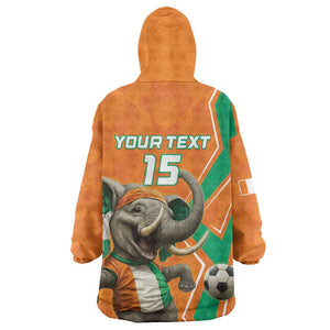 Custom Afro Ivory Coast Football Wearable Blanket Hoodie Go Champions