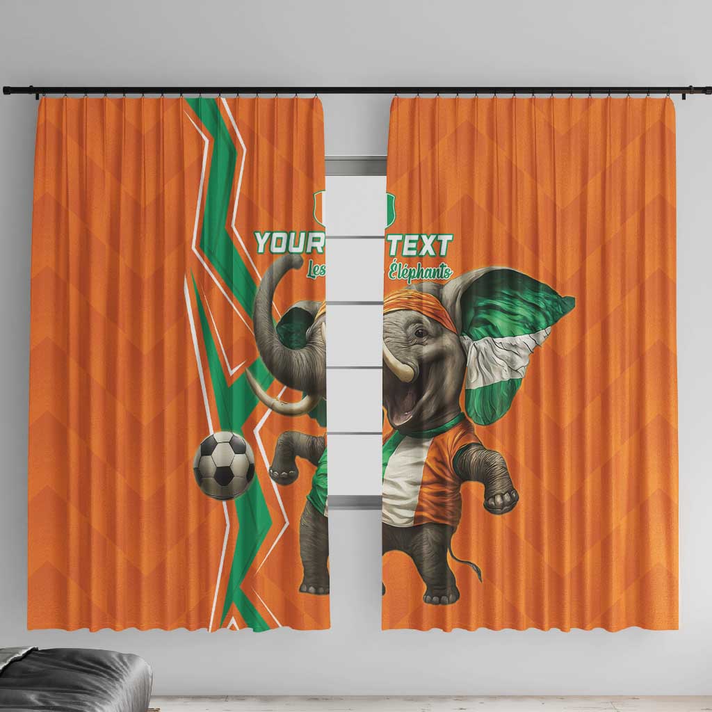 Custom Afro Ivory Coast Football Window Curtain Go Champions