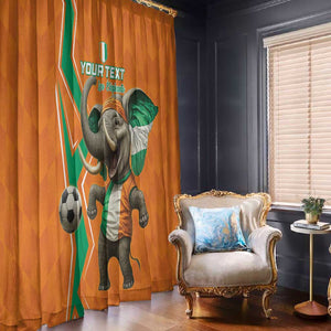 Custom Afro Ivory Coast Football Window Curtain Go Champions