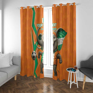 Custom Afro Ivory Coast Football Window Curtain Go Champions