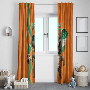 Custom Afro Ivory Coast Football Window Curtain Go Champions