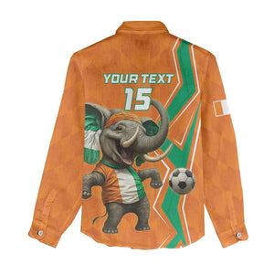 Custom Afro Ivory Coast Football Women Casual Shirt Go Champions