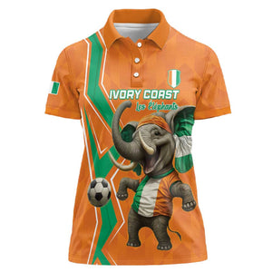 Custom Afro Ivory Coast Football Women Polo Shirt Go Champions