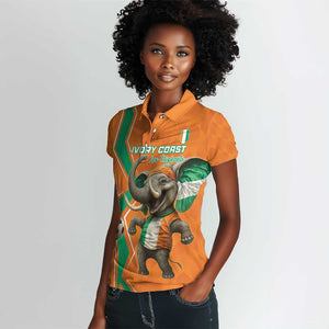 Custom Afro Ivory Coast Football Women Polo Shirt Go Champions