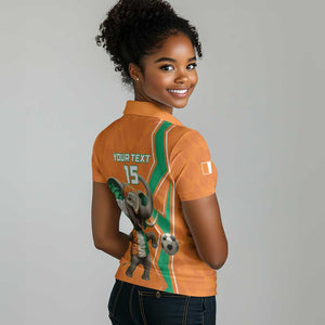 Custom Afro Ivory Coast Football Women Polo Shirt Go Champions