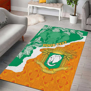 Personalized Afro Ivory Coast Area Rug Coat Of Arms With Kente Pattern