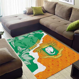 Personalized Afro Ivory Coast Area Rug Coat Of Arms With Kente Pattern