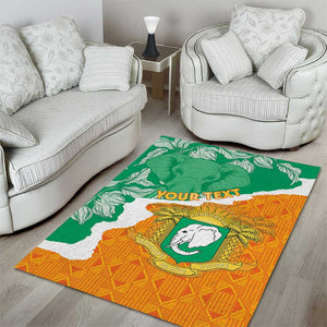 Personalized Afro Ivory Coast Area Rug Coat Of Arms With Kente Pattern