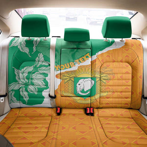 Personalized Afro Ivory Coast Back Car Seat Cover Coat Of Arms With Kente Pattern