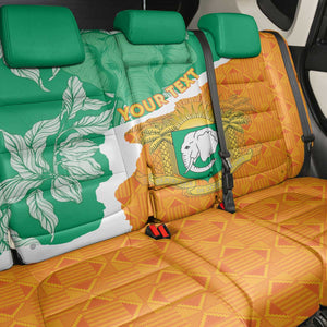 Personalized Afro Ivory Coast Back Car Seat Cover Coat Of Arms With Kente Pattern