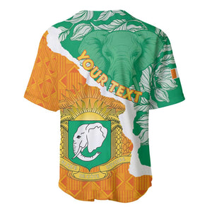 Personalized Afro Ivory Coast Baseball Jersey Coat Of Arms With Kente Pattern