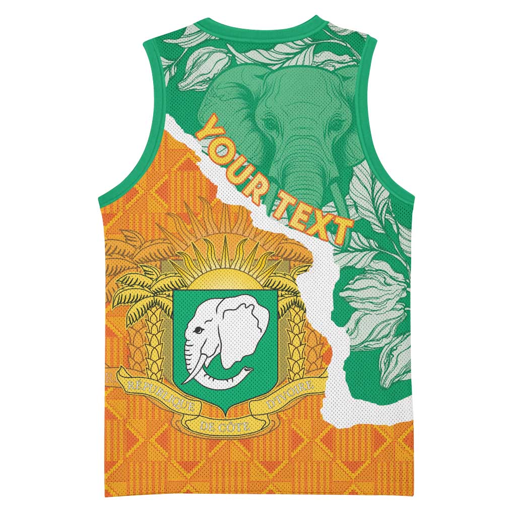 Personalized Afro Ivory Coast Basketball Jersey Coat Of Arms With Kente Pattern LT15