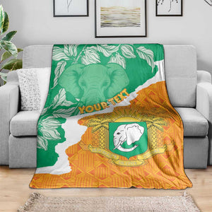 Personalized Afro Ivory Coast Blanket Coat Of Arms With Kente Pattern