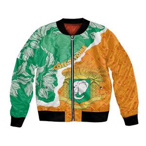 Personalized Afro Ivory Coast Bomber Jacket Coat Of Arms With Kente Pattern