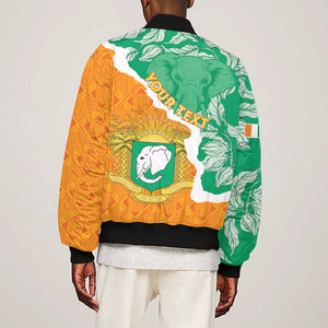 Personalized Afro Ivory Coast Bomber Jacket Coat Of Arms With Kente Pattern